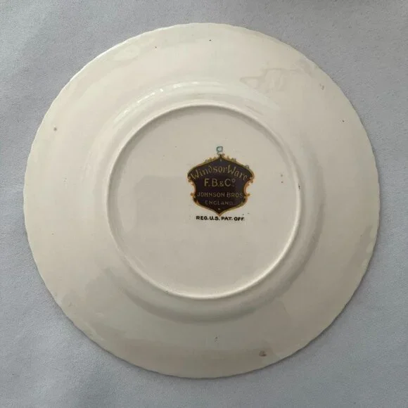 WindsorWare English Rose China Bread Plate with Gold Trim - 6-1/8" Dia. - VTG - Picture 3 of 3